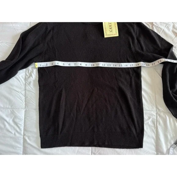 New Jenni Kayne Women's Size Large Fisherman Sweater Black Soft Casual Crewneck - Picture 3 of 8